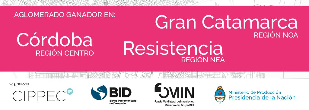 Flyer de las regiones ganadoras de NEA, NOA y Centro, del concurso “Plan Ciudad Inteligente y Economía Colaborativa en Grandes Aglomerados Urbanos de la Argentina”