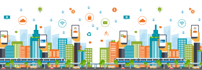 Ilustración sobre propuesta de urbanizaciones tecnológicas