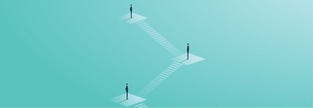 Ilustración escaleras en representación del GPS del Estado