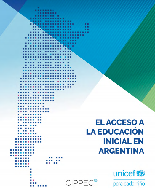 Flyer con mapa punteado de argentina en representación del artículo El acceso a la educación inicial en Argentina elaborado por CIPPEC
